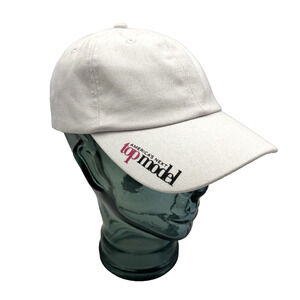 NEW Vintage 00s Y2K America's Next Top Model White Pink Canvas Strapback Hat OS